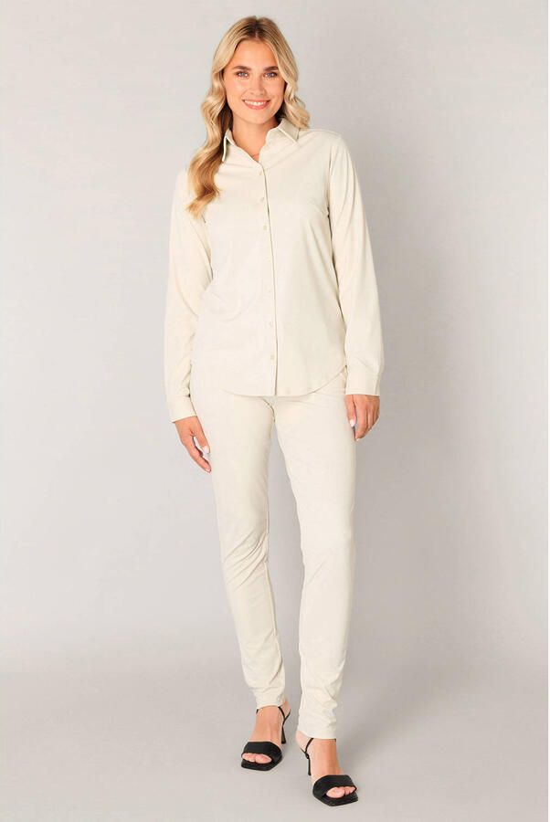 Base Level blouse travelstof zand - Foto 2