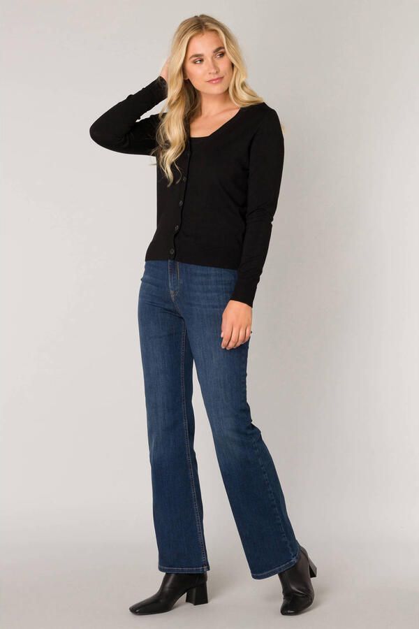 Base Level fijngebreid vest Yvonne zwart - Foto 3