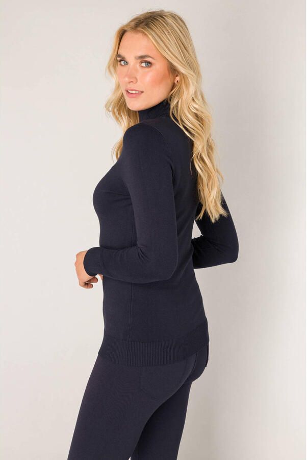 Base Level fijngebreide coltrui Yuen donkerblauw