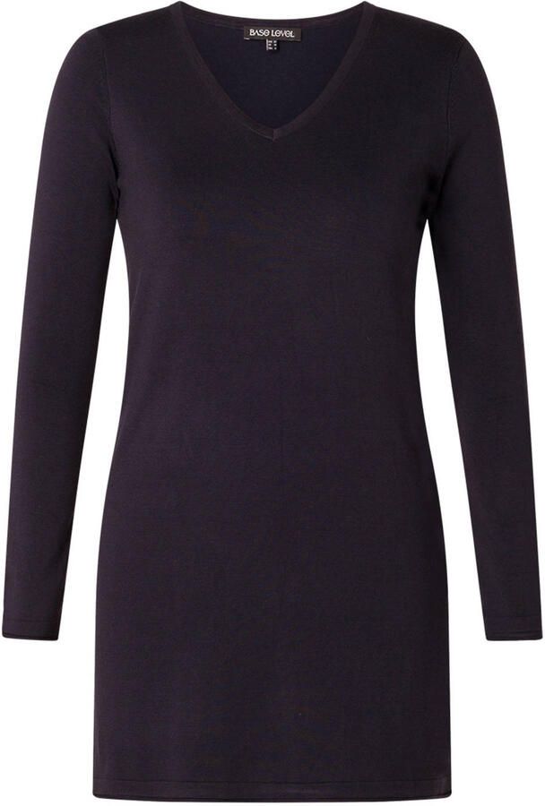 Base Level fijngebreide tuniektop Yola donkerblauw