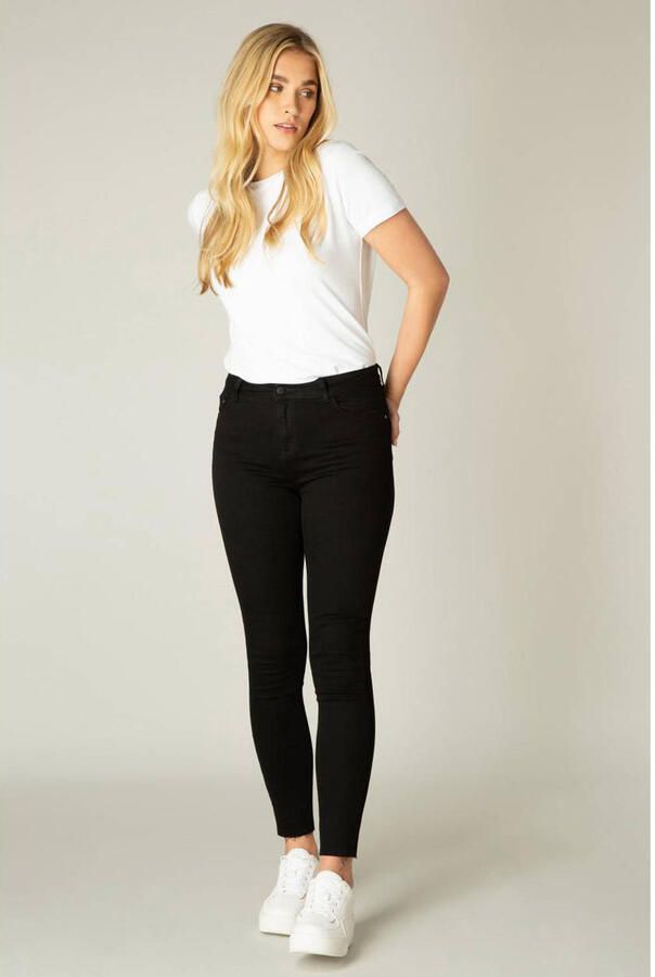 Base Level high waist skinny jeans Ann zwart