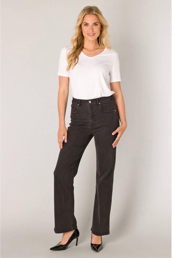 Base Level high waist wide leg jeans black denim