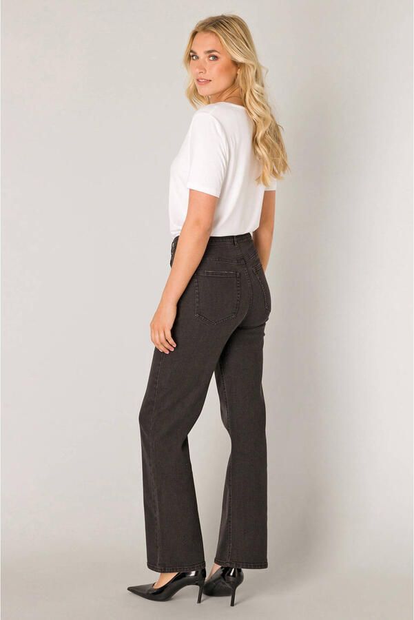 Base Level high waist wide leg jeans black denim - Foto 3