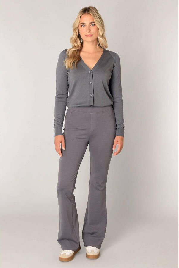 Base Level jersey flared high waist flared broek grijs - Foto 2