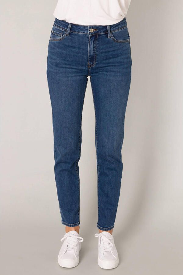 Base Level Slim fit jeans Arin in blauwe wassing - Foto 2