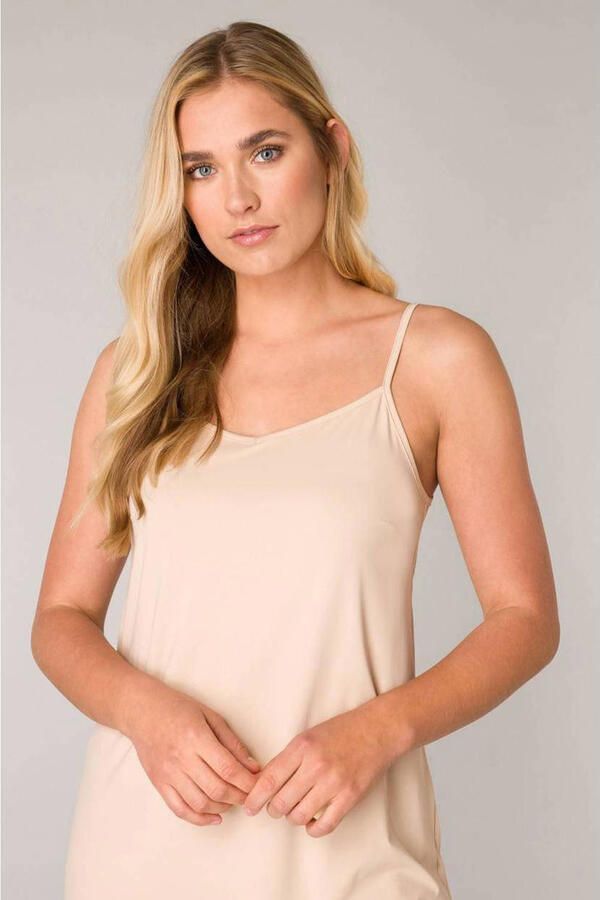 Base Level onderjurk met verstelbare bandjes en splitten Yanir beige - Foto 2