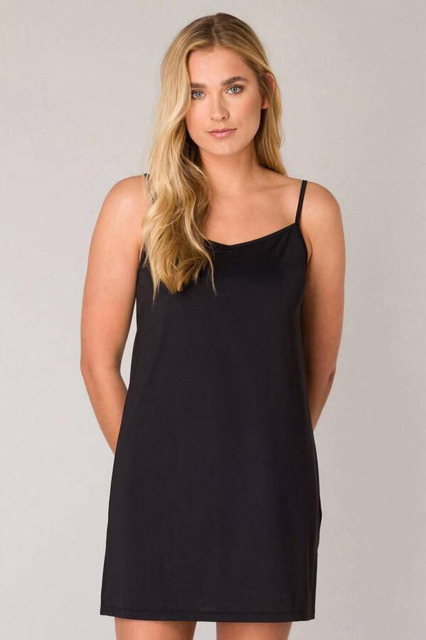 Base Level onderjurk met verstelbare bandjes en splitten Yanir zwart - Foto 3