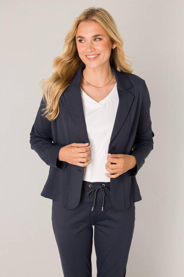 Base Level regular blazer donkerblauw