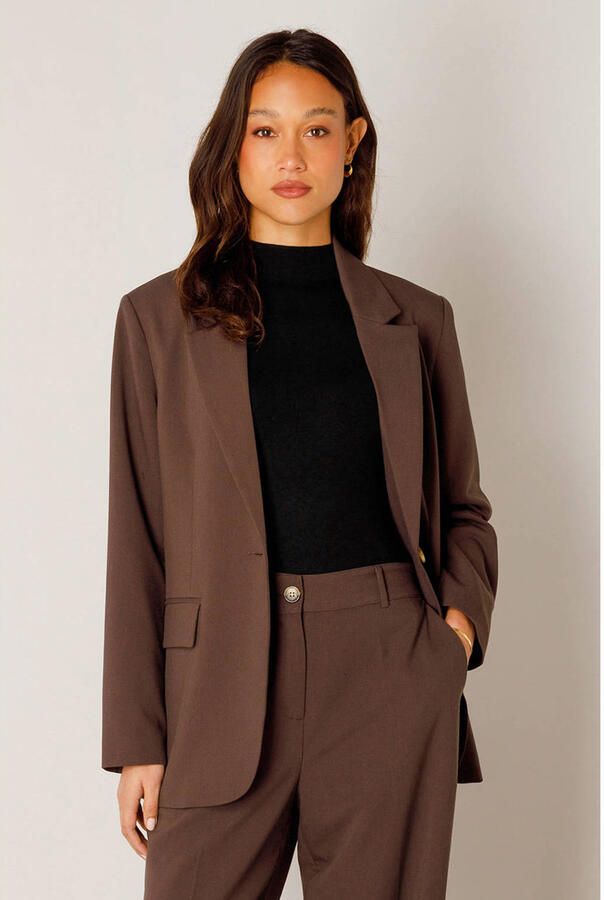 Base Level regular blazer donkerbruin