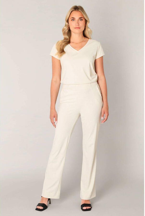 Base Level regular waist flared broek wit - Foto 2