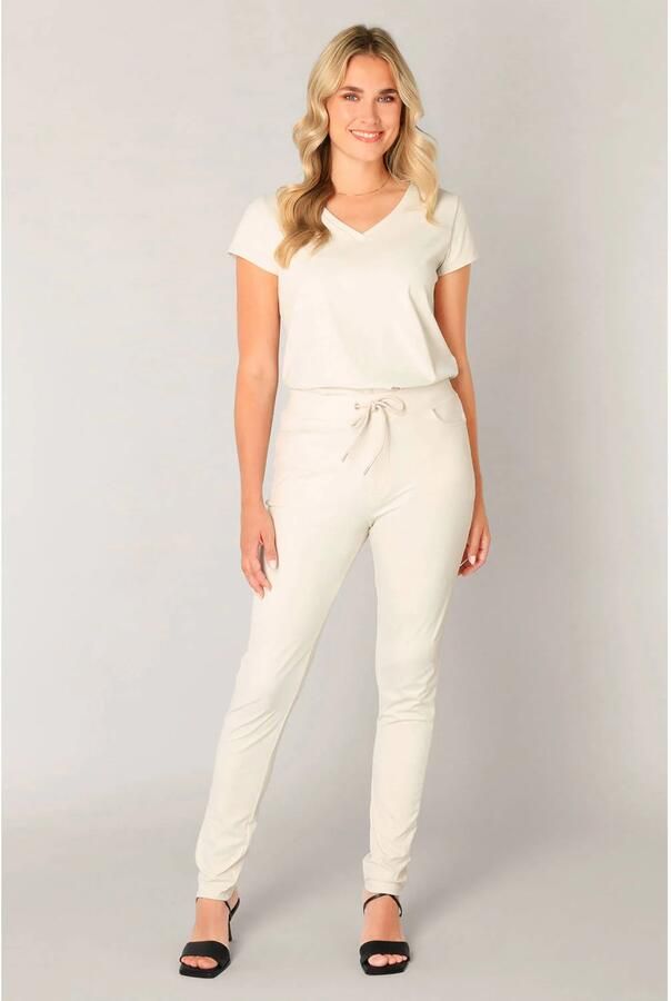 Base Level slim regular waist broek wit - Foto 2