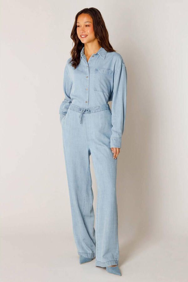 Base Level straight leg broek lichtblauw - Foto 2