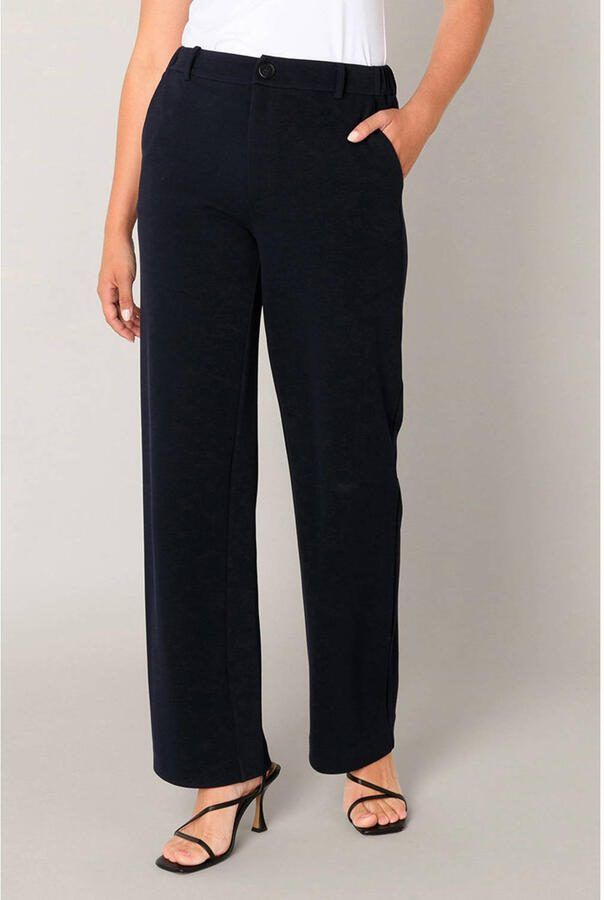 Base Level straight regular waist broek donkerblauw