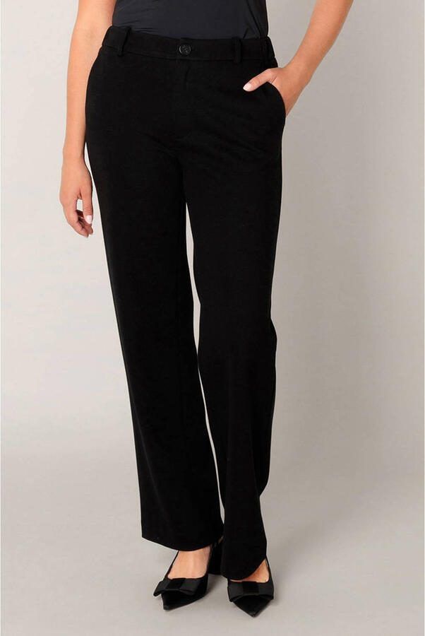 Base Level straight regular waist broek zwart