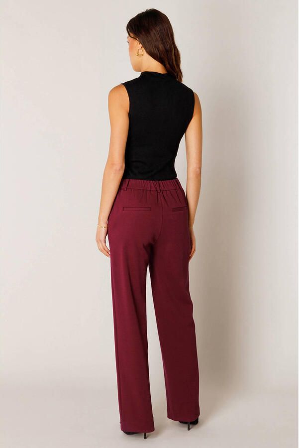 Base Level straight regular waist broek donkerrood - Foto 3