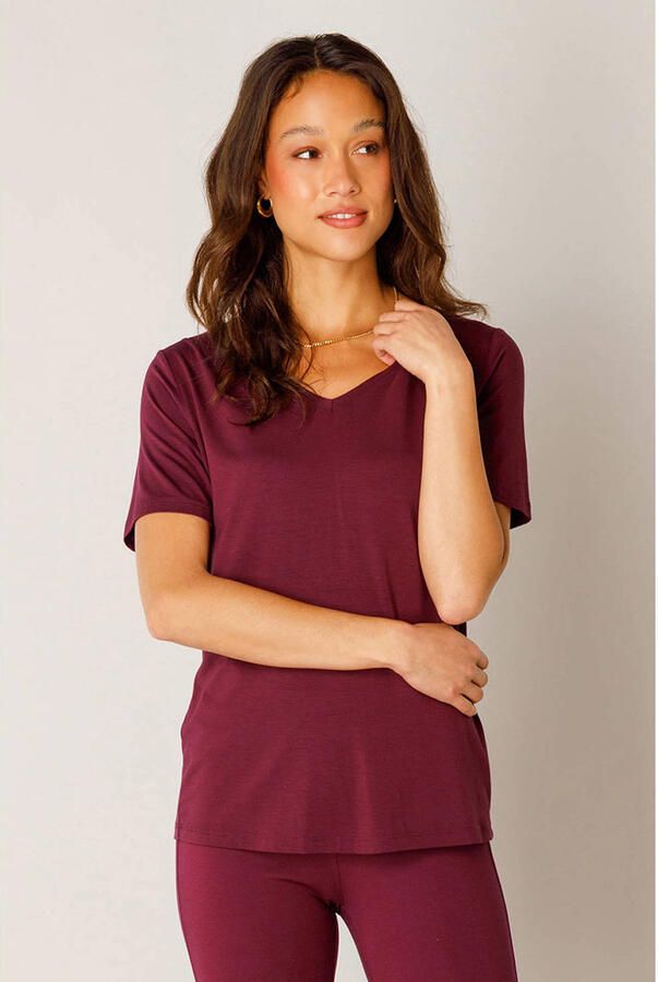 Base Level T-shirt donkerrood