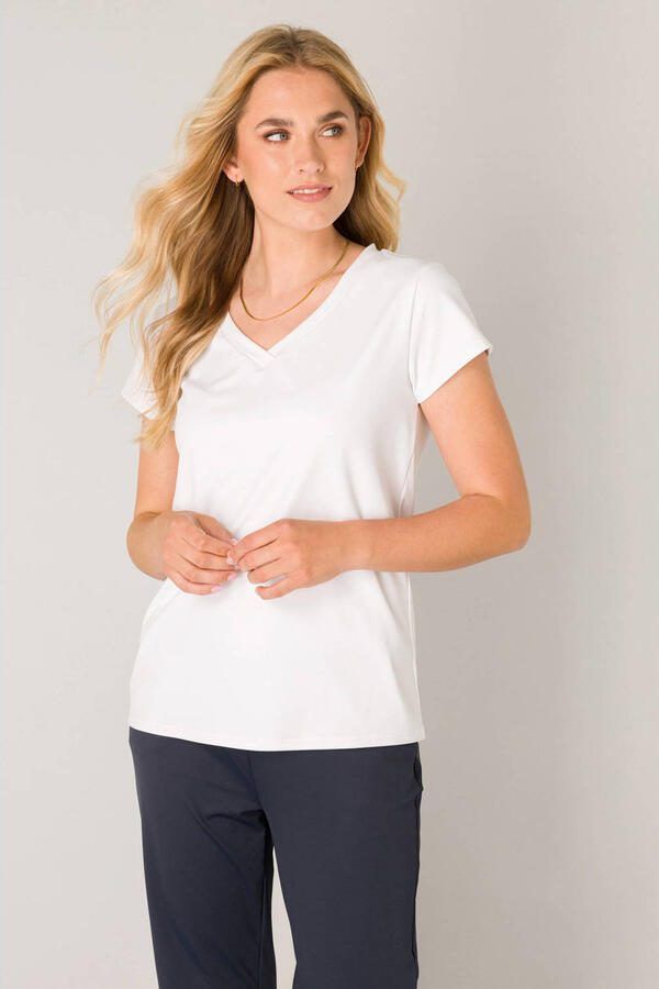 Base Level T-shirt Tilly met v-hals