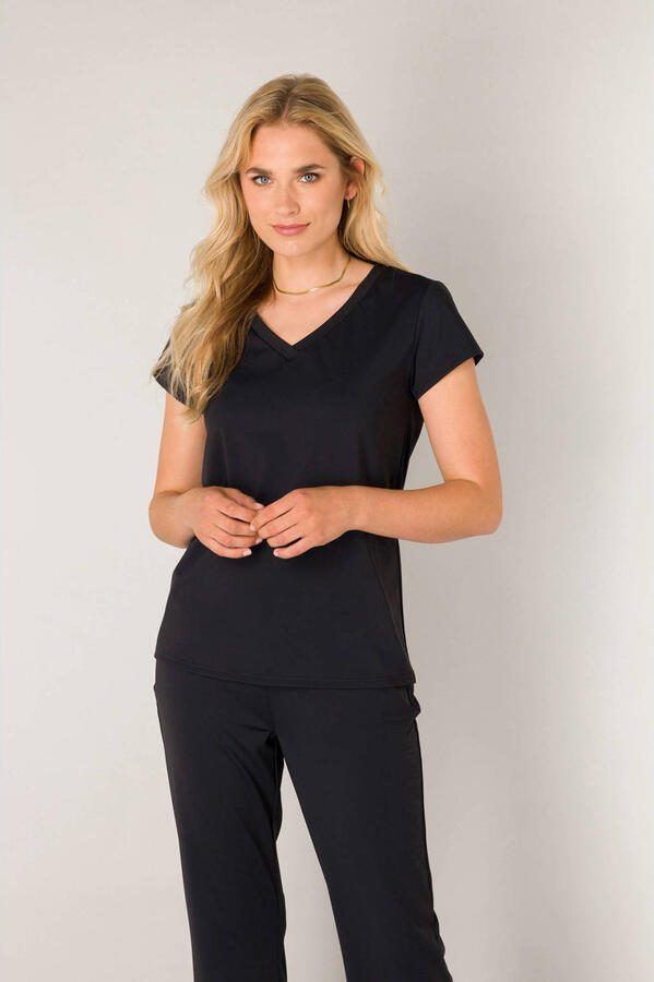 Base Level T-shirt Tilly met v-hals