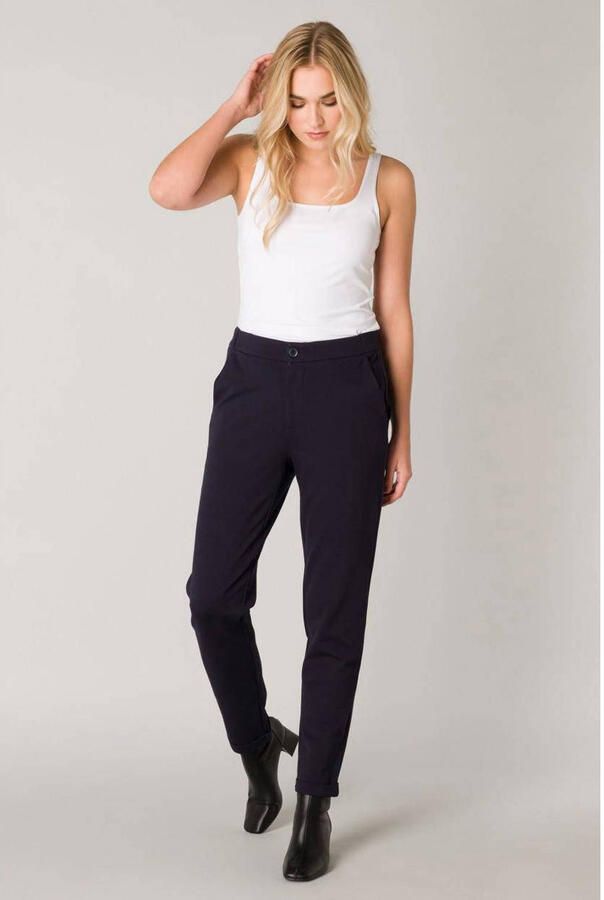 Base Level tapered fit Yoel broek donkerblauw - Foto 2