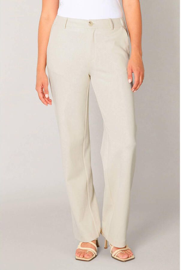 Base Level Stoffen broek Zomerbroek met uitlopende pijpen en elastaan