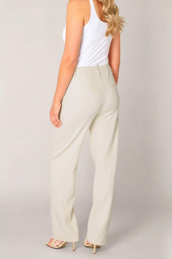 Base Level Stoffen broek Zomerbroek met uitlopende pijpen en elastaan - Foto 3