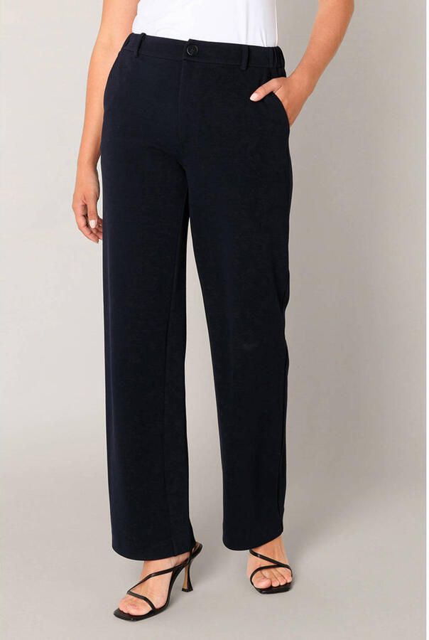Base Level Stoffen broek Zomerbroek met uitlopende pijpen en elastaan
