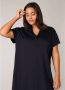 Base Level Curvy A-lijn jurk Yenna met ceintuur donkerblauw - Thumbnail 1