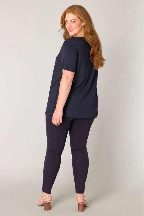 Base Level Curvy basic T-shirt Alba donkerblauw
