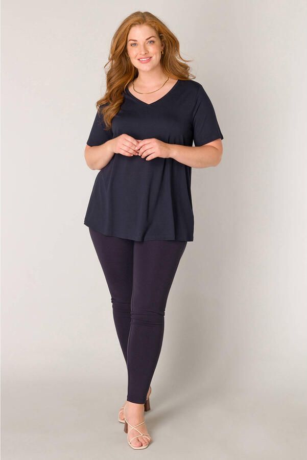 Base Level Curvy basic T-shirt Alba donkerblauw - Foto 2