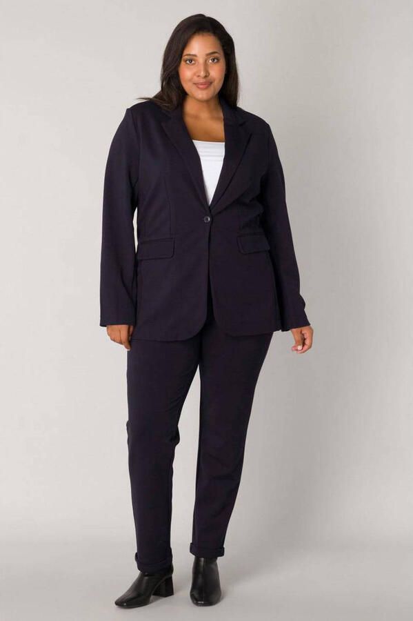 Base Level Curvy blazer Yacey donkerblauw