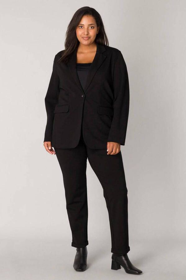 Base Level Curvy Jerseyblazer met zakkleppen