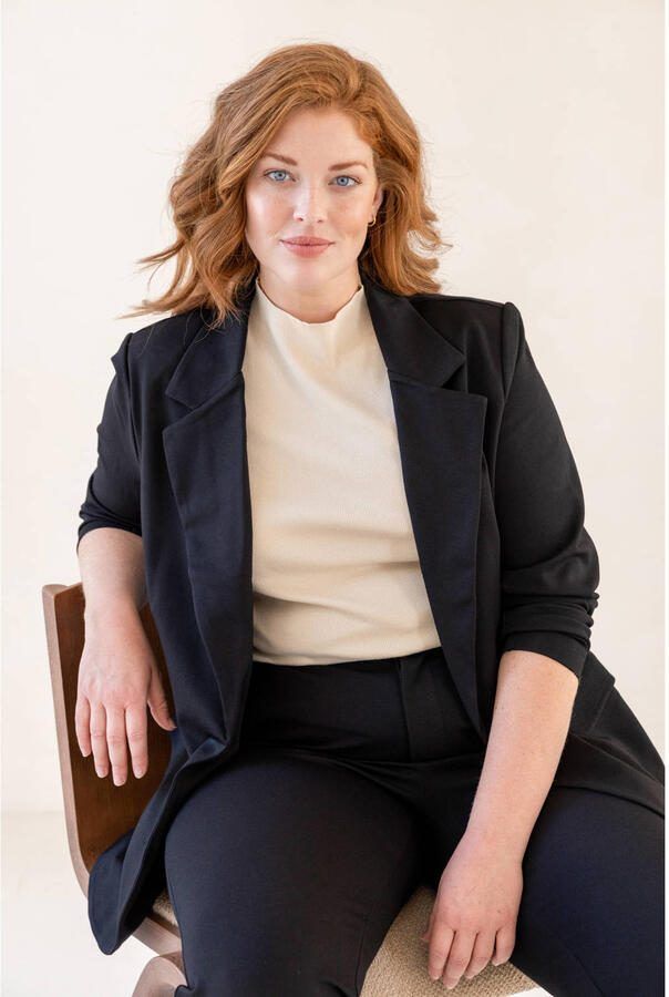 Base Level Curvy Jerseyblazer met zakkleppen - Foto 2