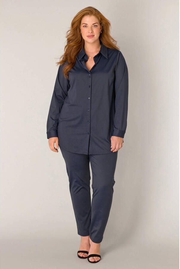 Base Level Curvy Blouse met lange mouwen Lara met stretch