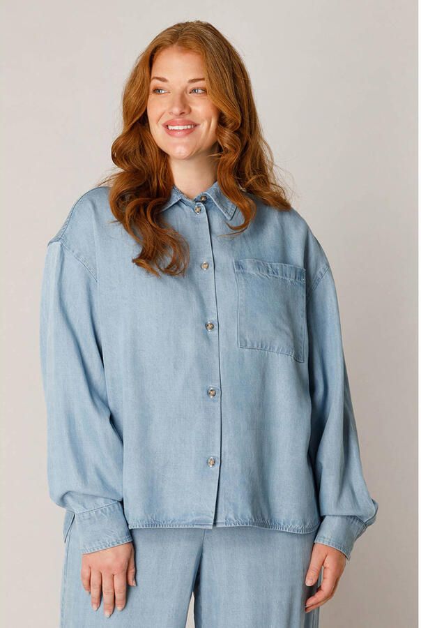 Base Level Curvy blouse Plus Size lichtblauw
