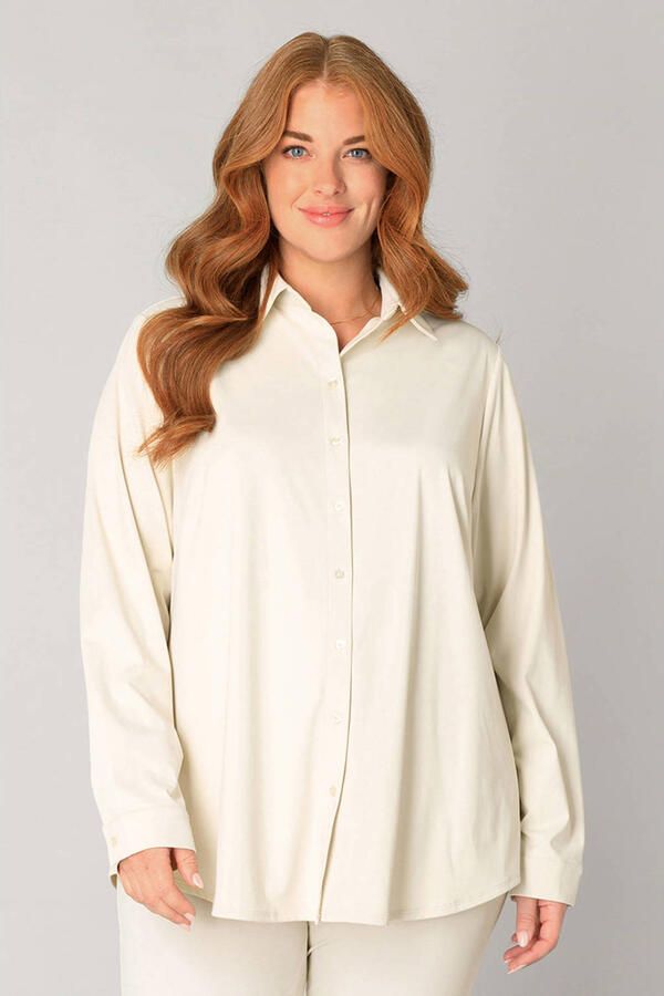 Base Level Curvy blouse travelstof zand
