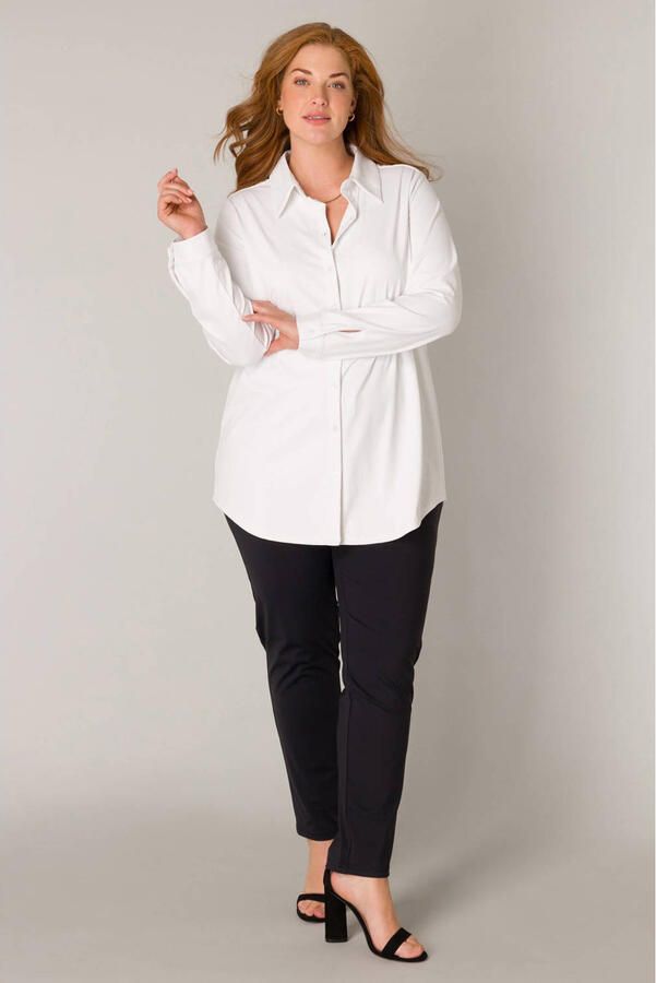 Base Level Curvy Blouse met lange mouwen Lara met stretch