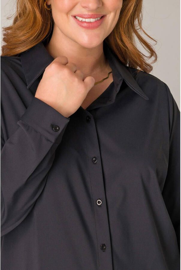 Base Level Curvy Blouse met lange mouwen Lara met stretch
