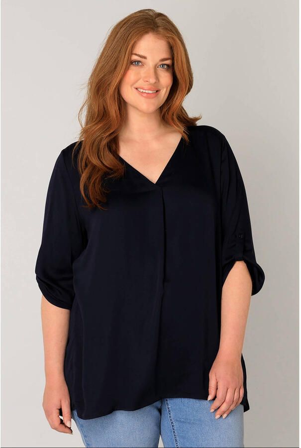 Base Level Curvy Shirtblouse Yanina met v-hals - Foto 2