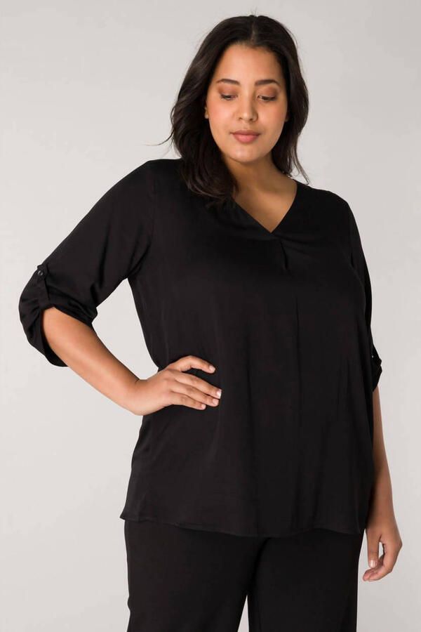 Base Level Curvy Shirtblouse Yanina met v-hals - Foto 2