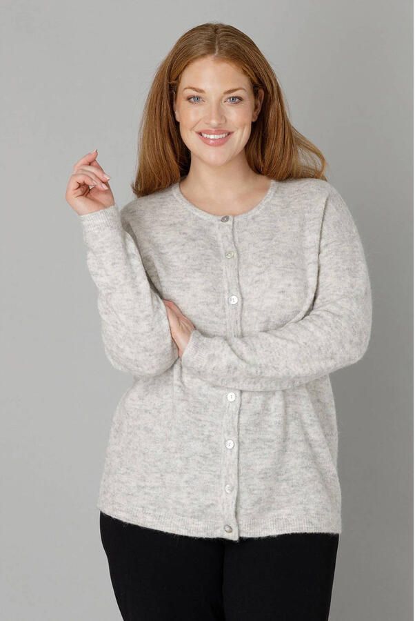 Base Level Curvy Cardigan Yulia met wol en knoopsluiting