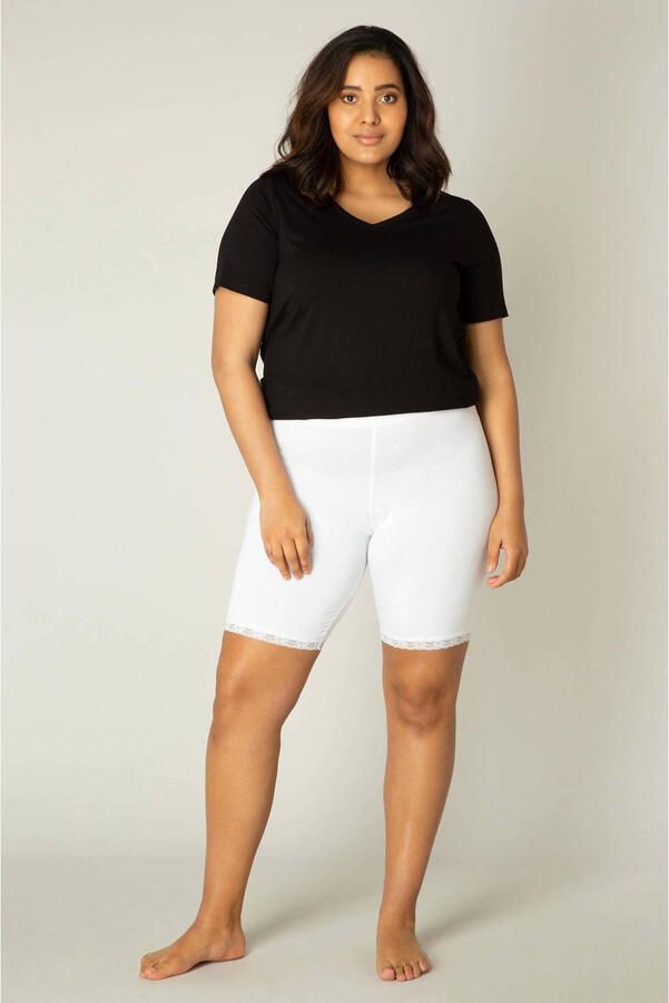 Base Level Curvy Fietsbroekje met decoratieve kant (set 2-delig) - Foto 2