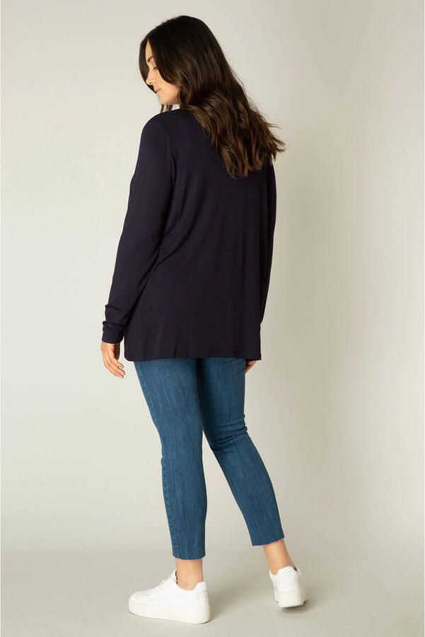 Base Level Curvy fijngebreid vest Ayla donkerblauw - Foto 2