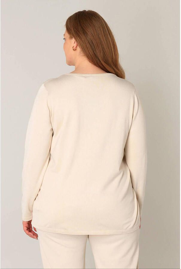 Base Level Curvy fijngebreide trui Anine beige