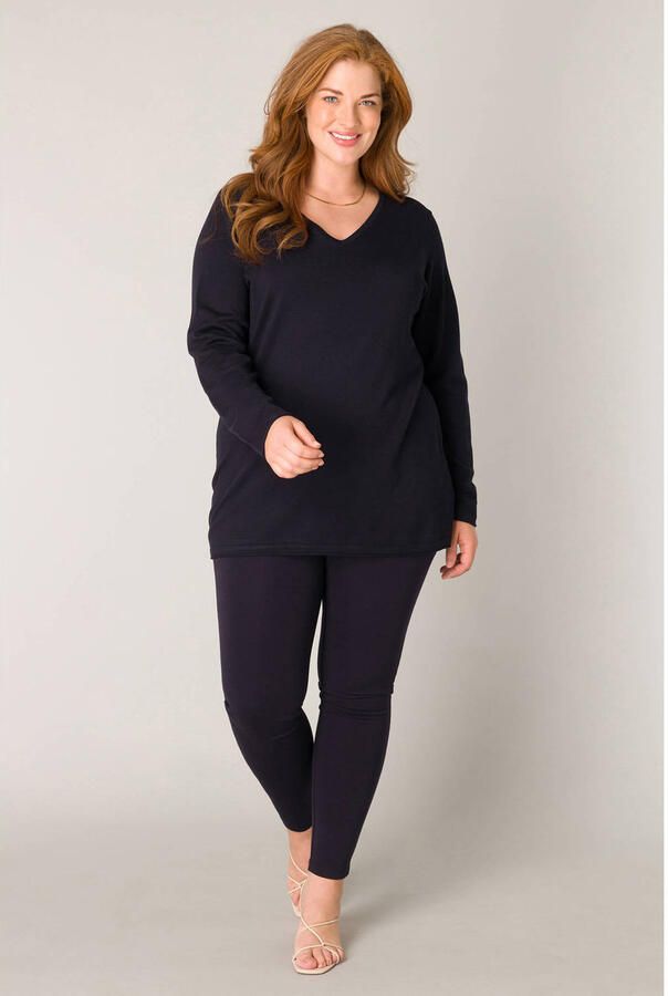 Base Level Curvy fijngebreide trui Anine donkerblauw - Foto 3