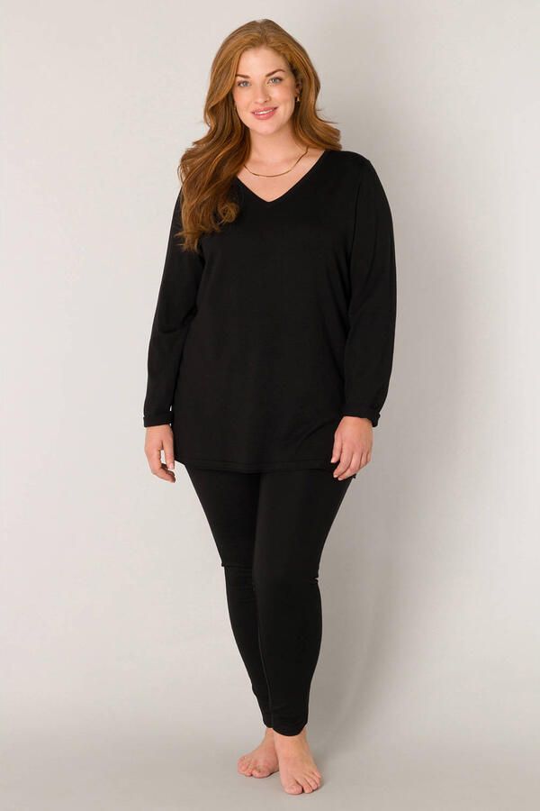 Base Level Curvy Gebreide trui Anine met v-hals - Foto 2