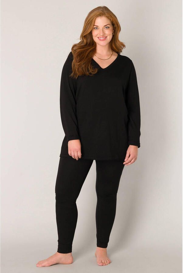 Base Level Curvy Gebreide trui Anine met v-hals