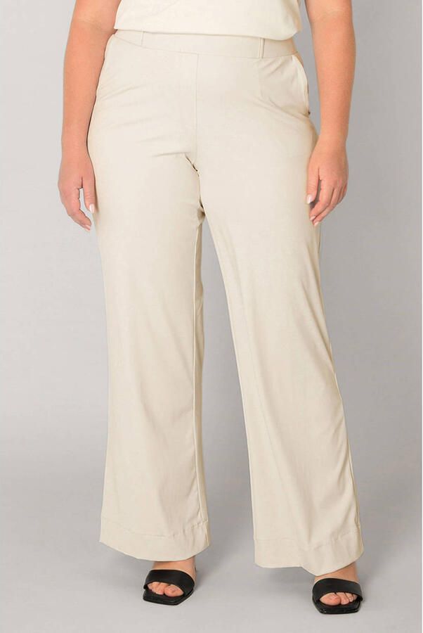 Base Level Curvy flared broek travelstof zand - Foto 2