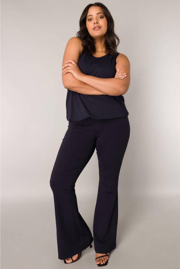 Base Level Curvy high waist flared tregging Allie donkerblauw - Foto 2