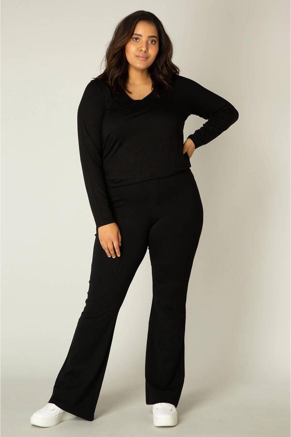 Base Level Curvy high waist flared tregging Allie zwart - Foto 2
