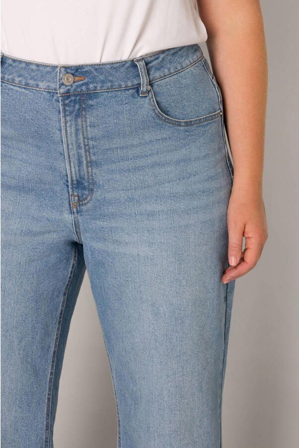 Base Level Curvy high waist wide leg jeans light blue denim